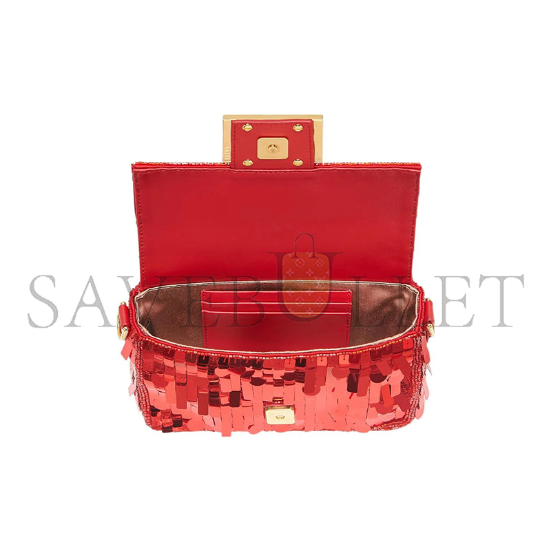 F**di sequin paillettes vitello grace sex and the city mini baguette mattone 8bs017amp0f0v3l (19*11.5*4cm)